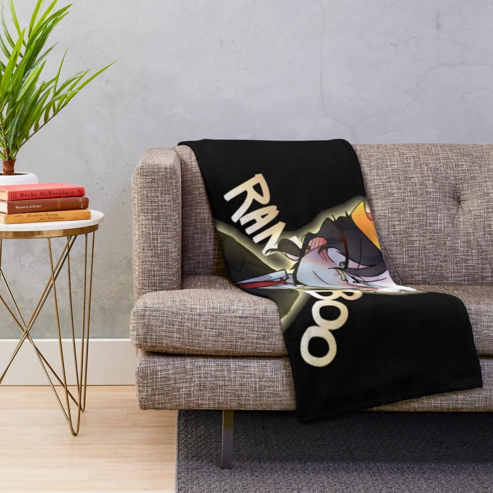Ranboo-inspired plush blanket with soft, cozy fabric