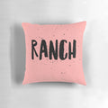 Ranch-themed throw pillow featuring a playful design