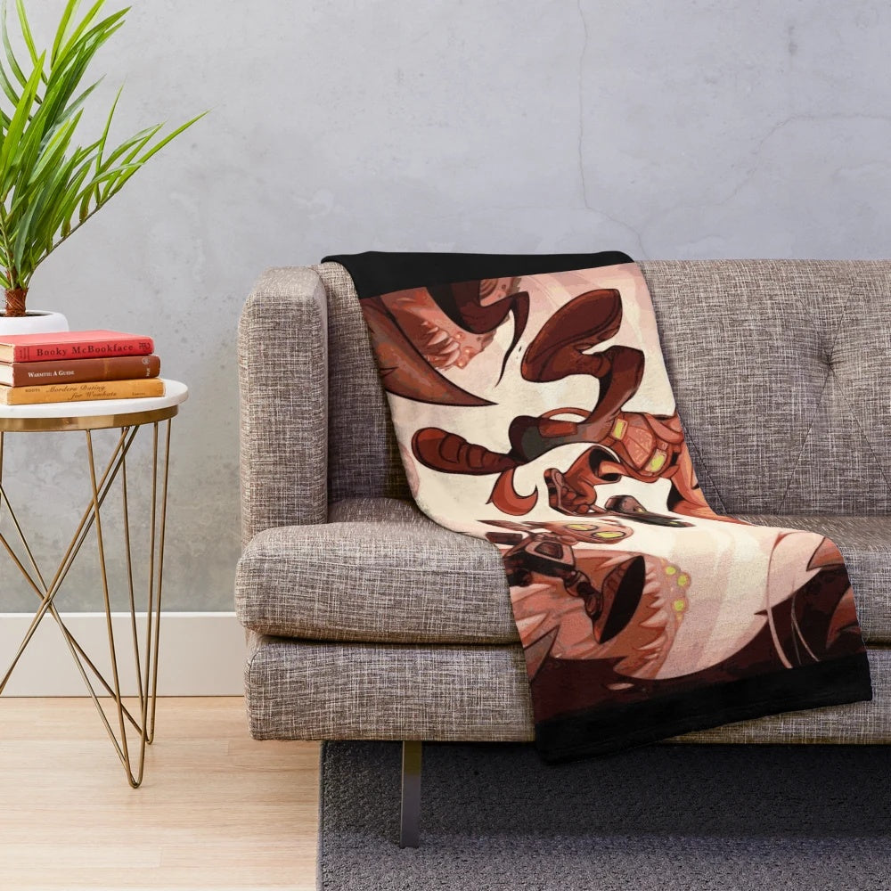 Ratchet and Clank-inspired plush blanket featuring the iconic video game characters