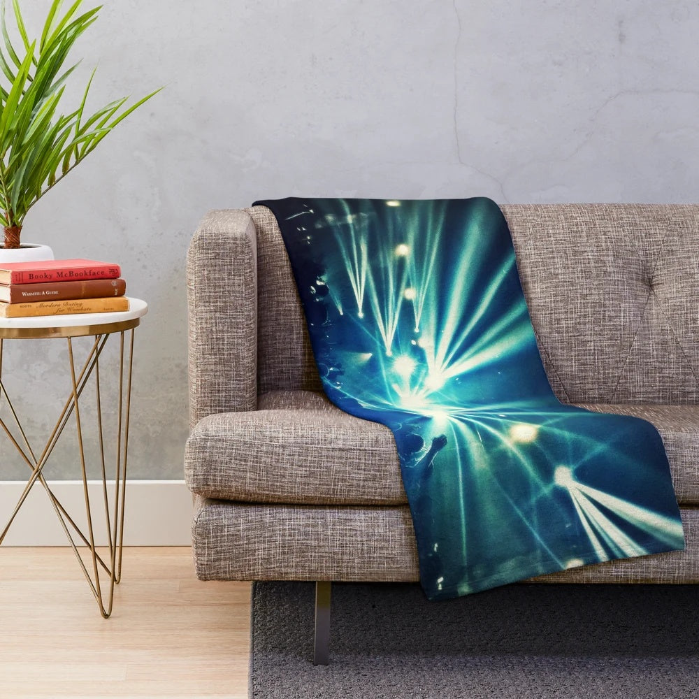 Rave plush blanket with colorful lights and patterns