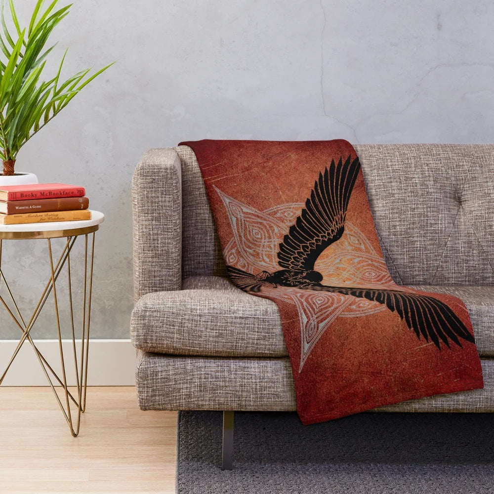Raven plush blanket with Nordic inspired design