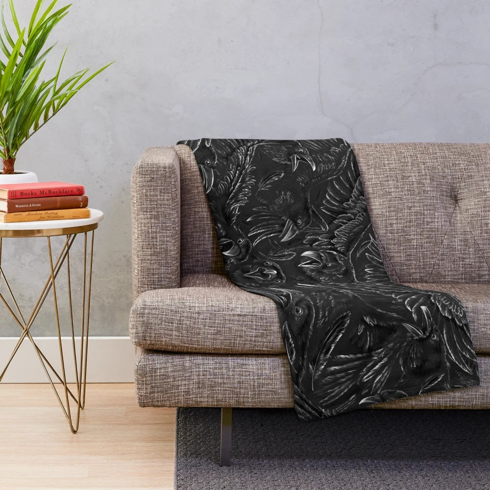Raven Plush Blanket with Soft, Cozy Fabric