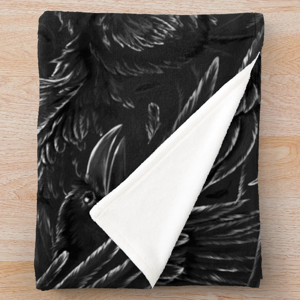 Raven Plush Blanket with Soft, Cozy Fabric