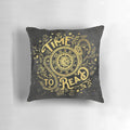 Plush reading pillow with a book design for comfortable reading