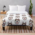 Red and white siberian husky plush blanket