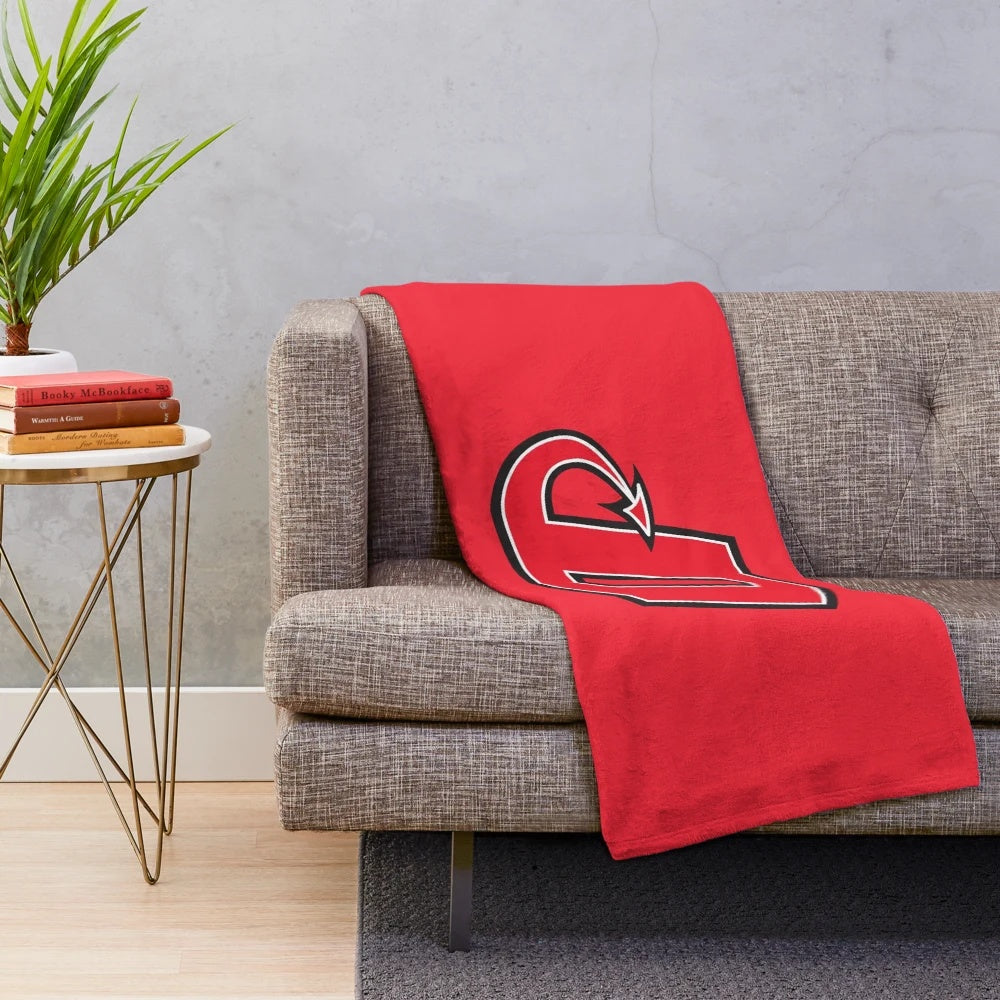 Red Devils plush blanket with soft, warm material