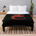 Soft, plush red dragon-themed throw blanket