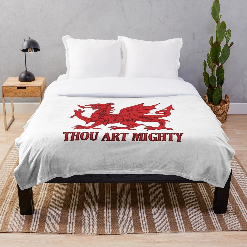 Red Dragon Welsh Rugby Plush Blanket