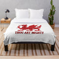 Red Dragon Welsh Rugby Plush Blanket