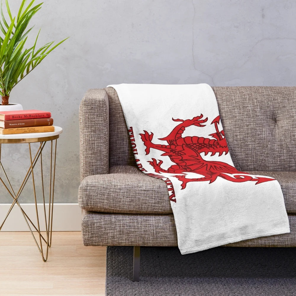 Red Dragon Welsh Rugby Plush Blanket