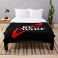 Red Dwarf inspired plush blanket with the show's logo