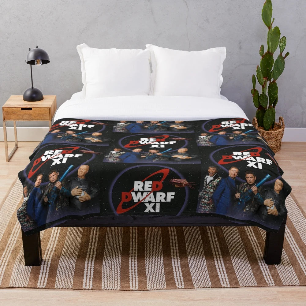 Red Dwarf comedy sci-fi series inspired plush blanket