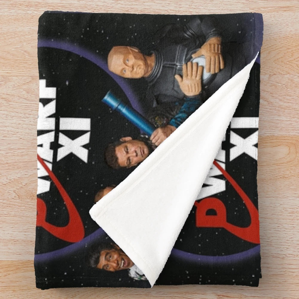 Red Dwarf comedy sci-fi series inspired plush blanket