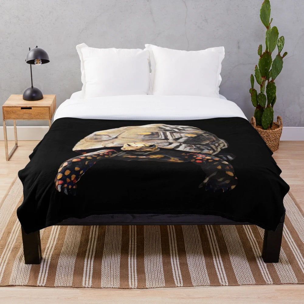 Red footed tortoise plush blanket
