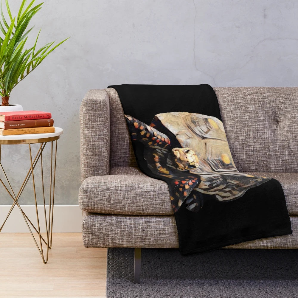 Red footed tortoise plush blanket