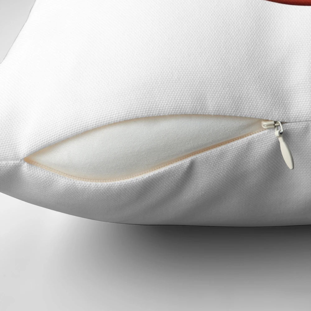 A red larva character from the popular anime series, with the iconic "oi oi oi" phrase, printed on a soft, decorative pillow.