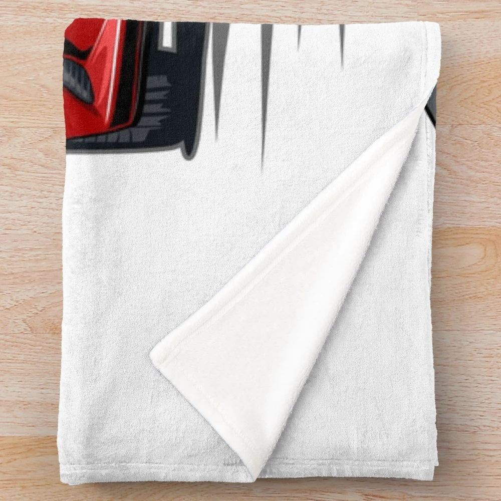 Red Miata MX-5 Roadster Inspired Plush Blanket