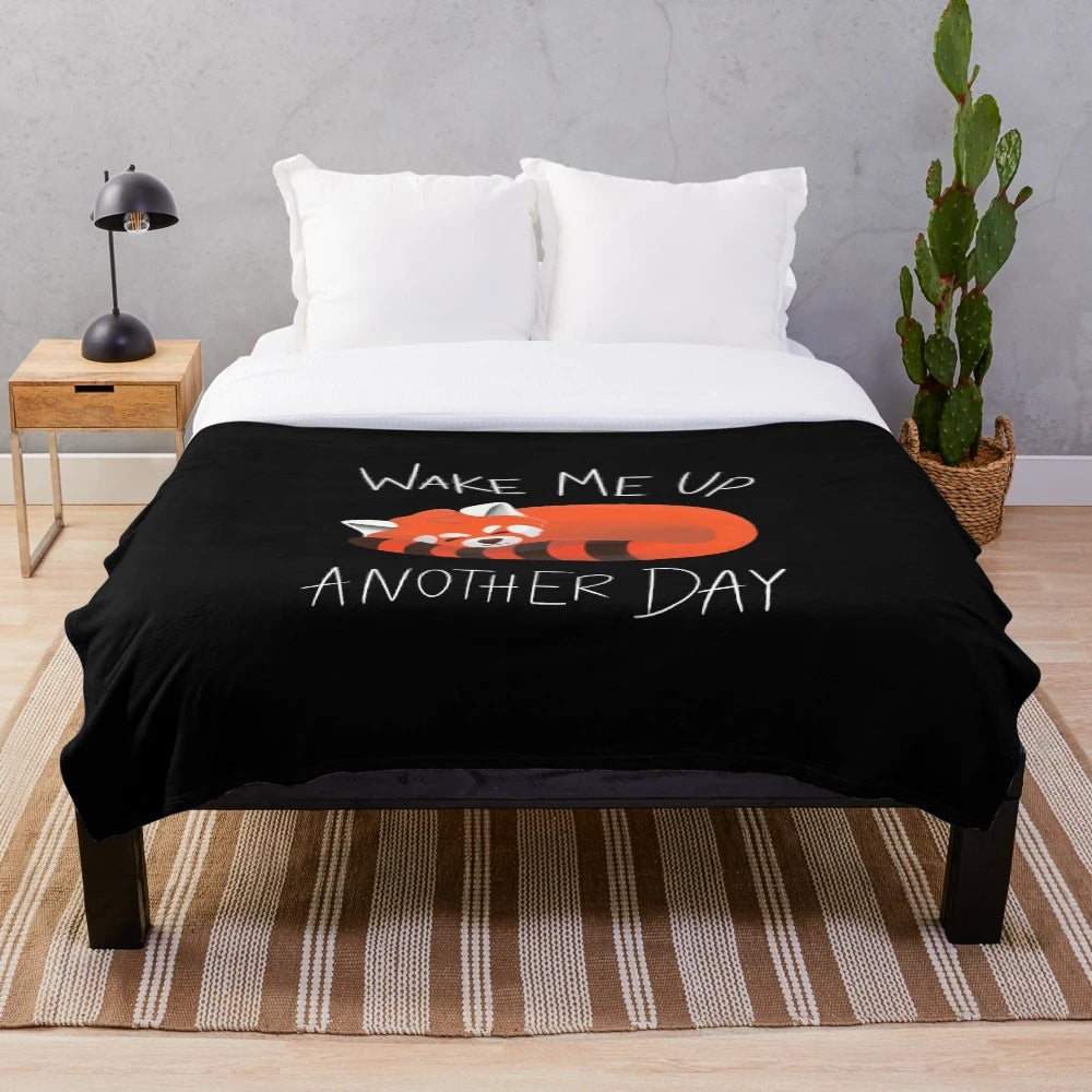 Soft and warm red panda plush blanket for a relaxing day