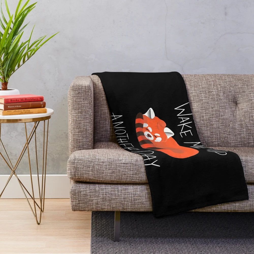 Soft and warm red panda plush blanket for a relaxing day