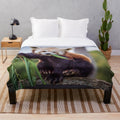 Red panda plush blanket featuring wildlife photography