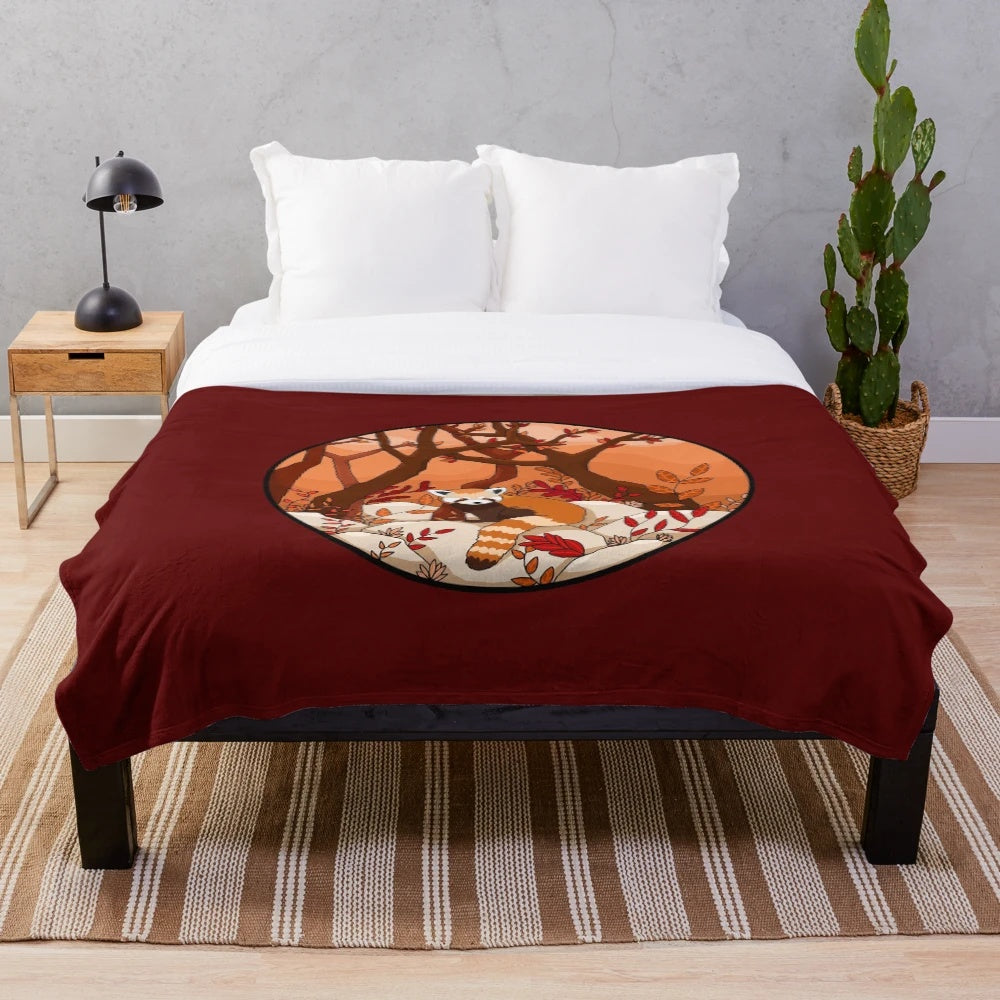 Soft and cuddly red panda plush blanket for home decor