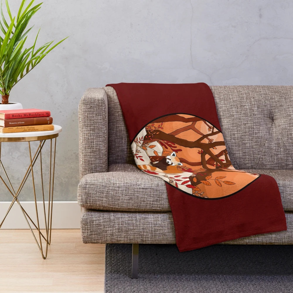 Soft and cuddly red panda plush blanket for home decor