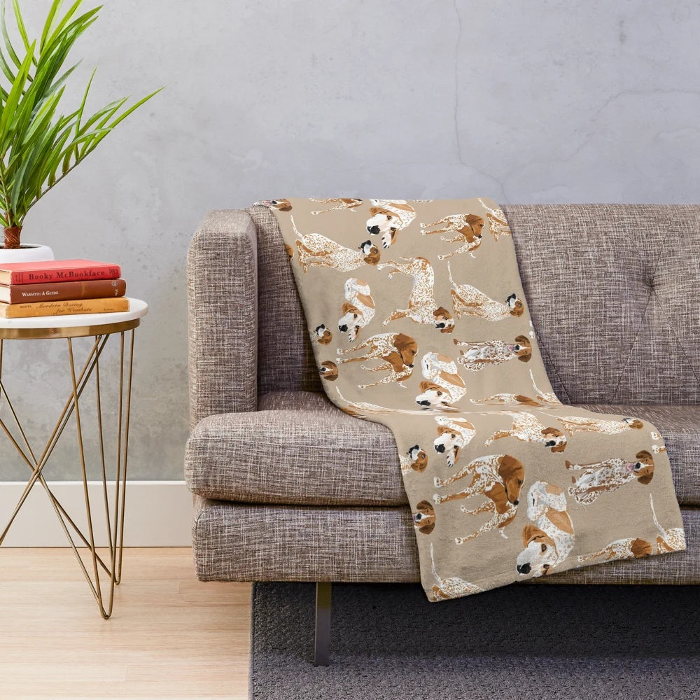 Redtick coonhound plush blanket