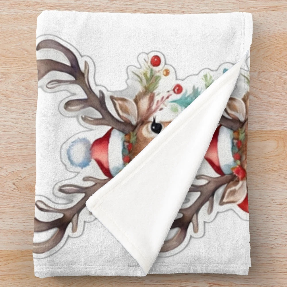 Cozy reindeer plush blanket inspired by The Nightmare Before Christmas