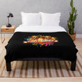 Plush blanket with retro autumn pumpkin design