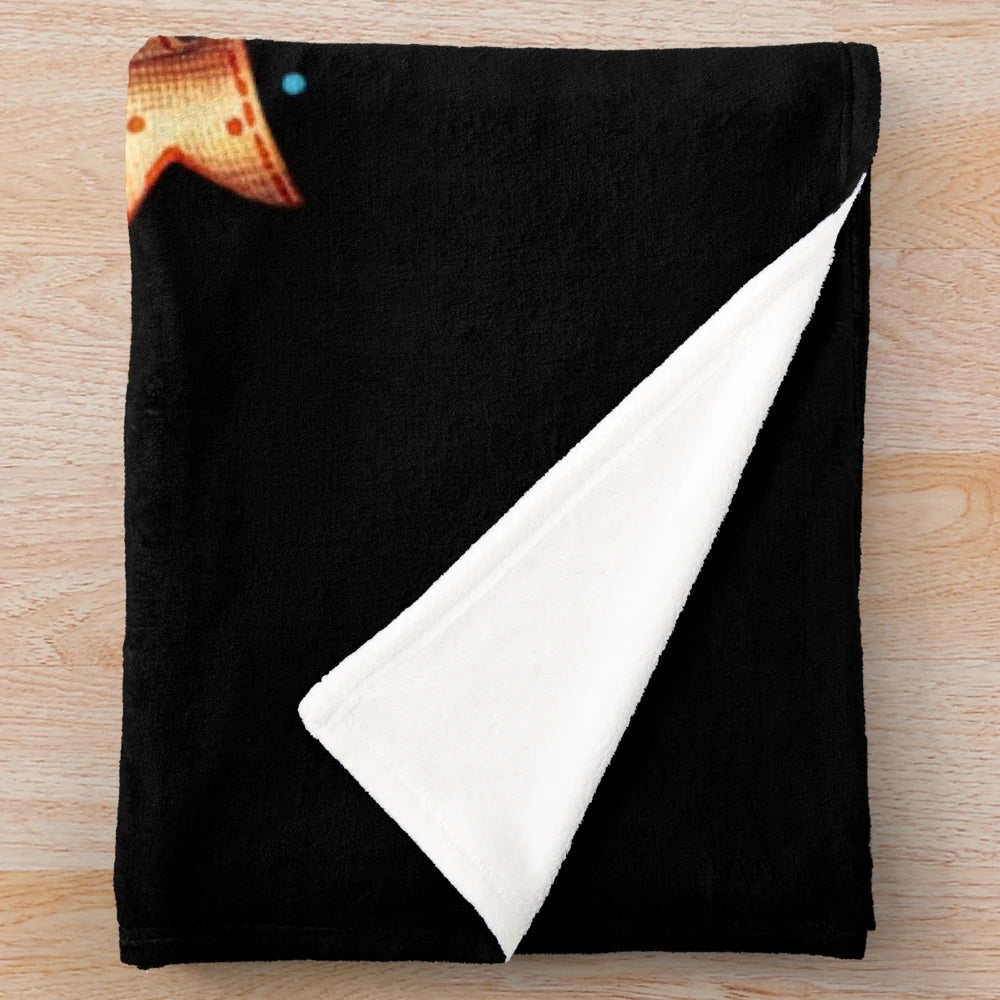 Plush blanket with retro autumn pumpkin design