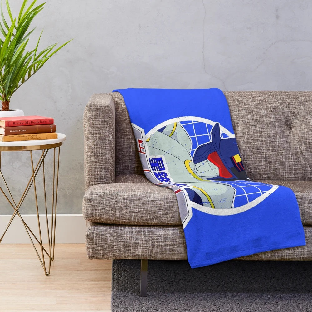 Retro cowboy plush blanket featuring a western-style design