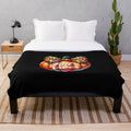 Retro fall plush blanket with pumpkin and leopard bow design