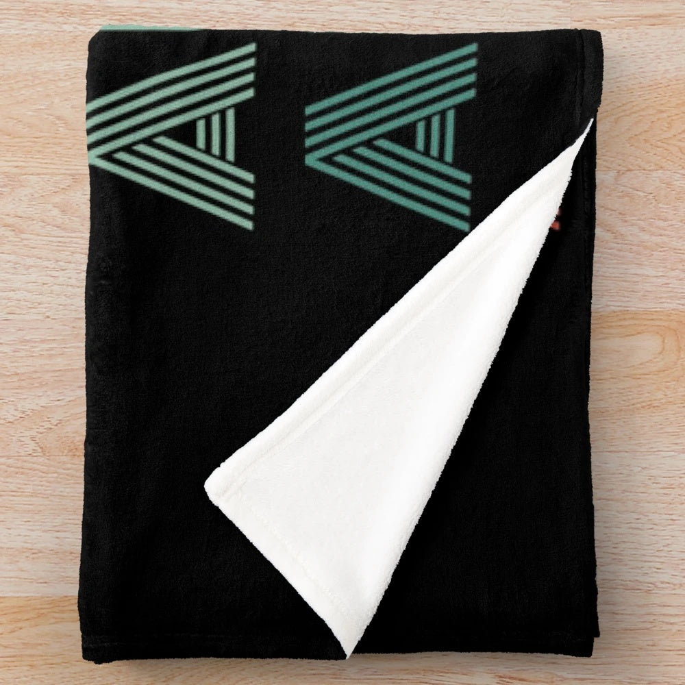 Plush blanket with retro feather pen, ink, and paper design for authors and writers