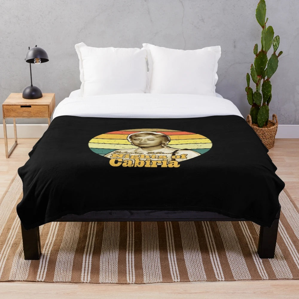 Nights of Cabiria inspired plush blanket with a retro cinema design