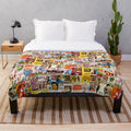 Plush blanket featuring vintage Hollywood movie themes