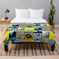 Soft and plush blanket featuring vintage-inspired retro music and Americana folk art design