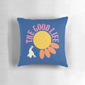 Soft, plush pillow featuring a vintage design inspired by the beloved 1970s sitcom "The Good Life"