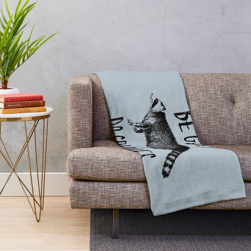 Plush blanket with retro "Be Gay, Do Crimes" LGBTQ pride design