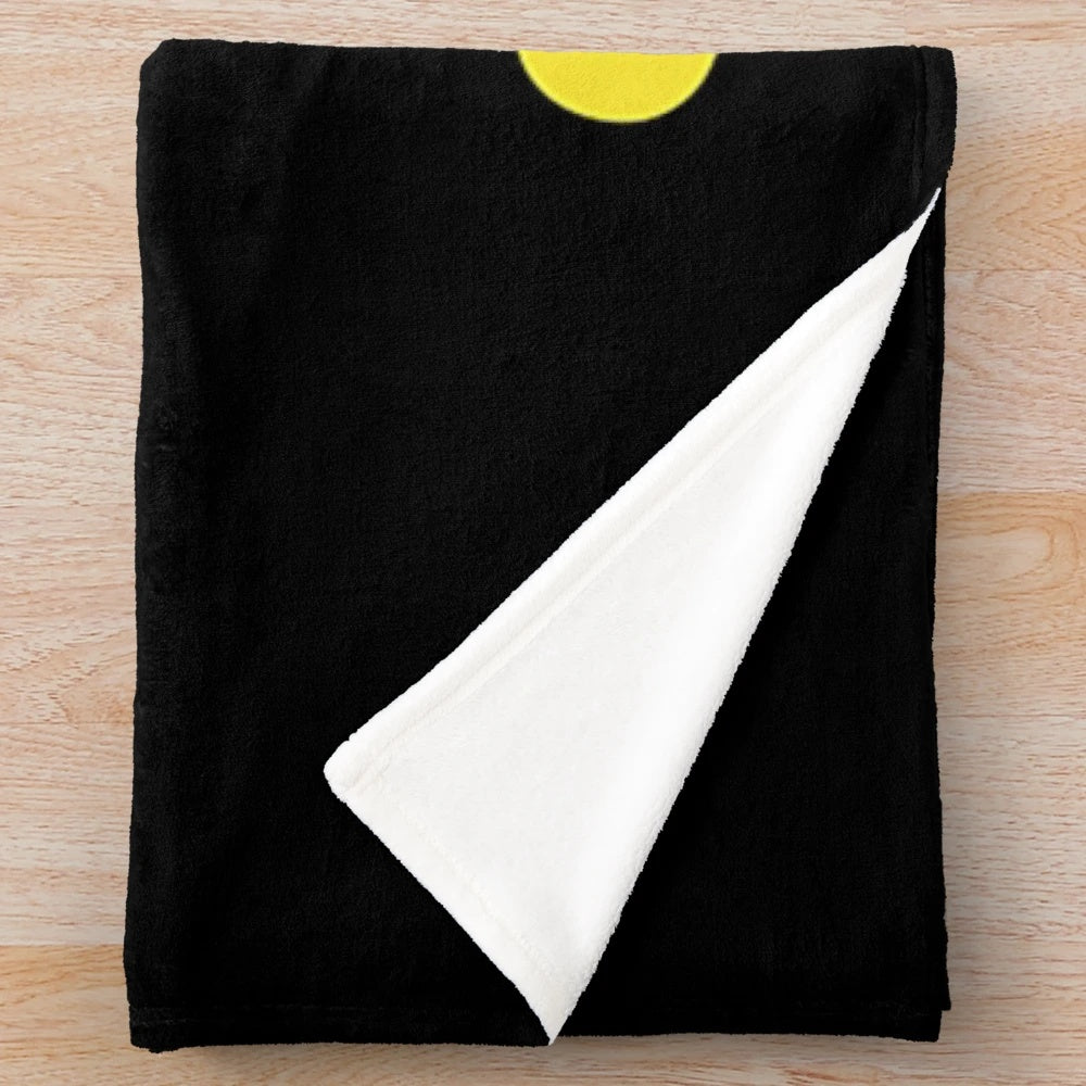 Plush blanket with 70s cartoon-inspired design
