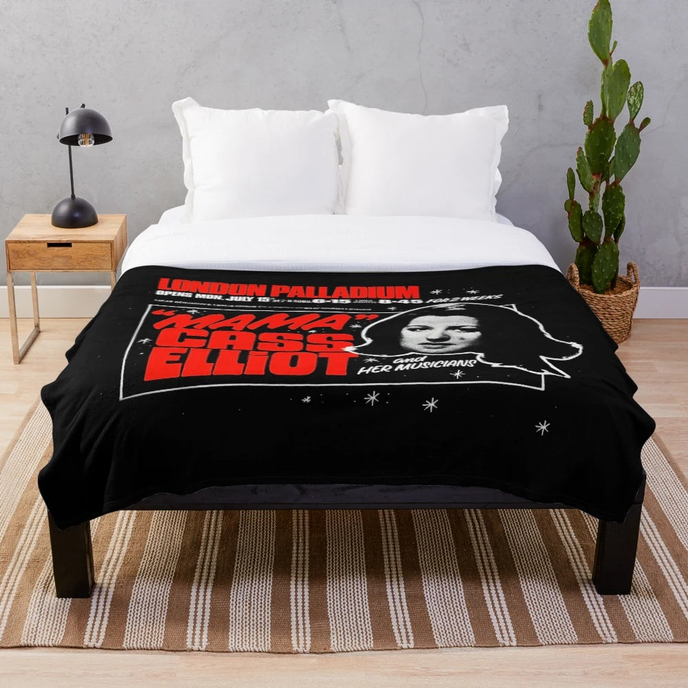 Retro plush blanket featuring Mama Cass and the Mamas and the Papas