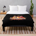 Retro fall inspired plush blanket featuring a pumpkin pattern in an autumn glam design
