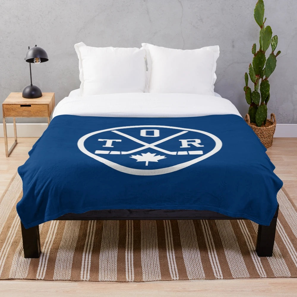 Retro Toronto Hockey Inspired Plush Blanket