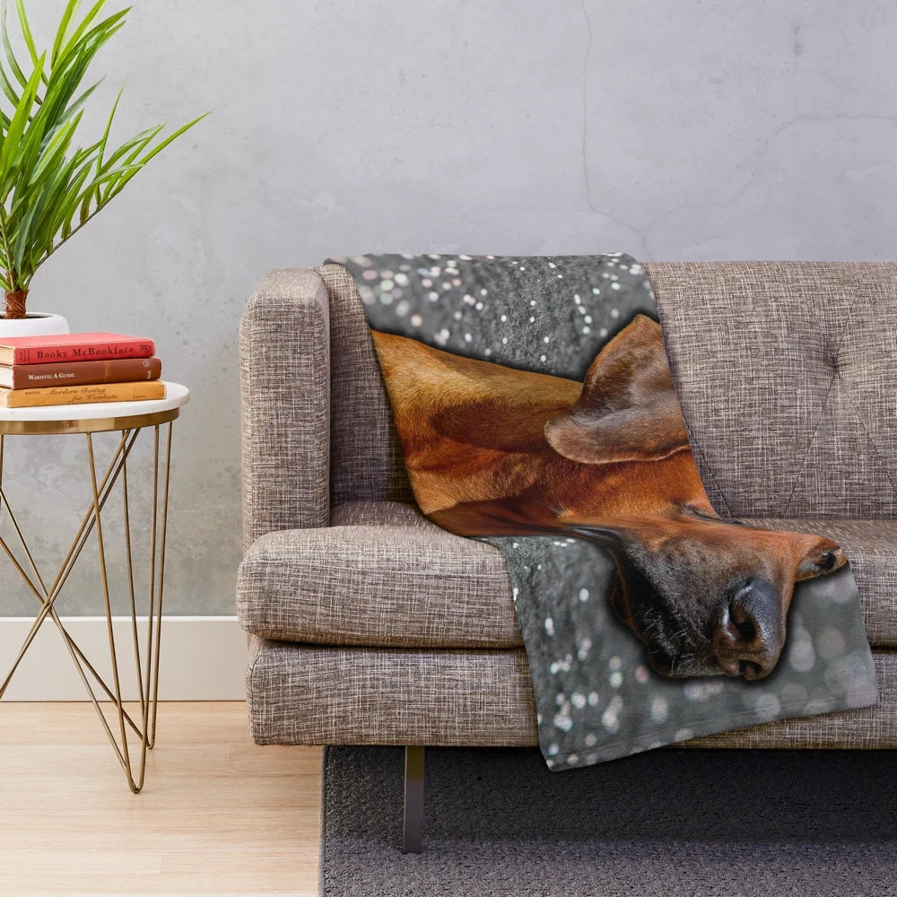 Rhodesian Ridgeback dog silhouette plush blanket