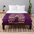 Cozy "Right Thing" Plush Blanket with Festive Winter-Themed Typography