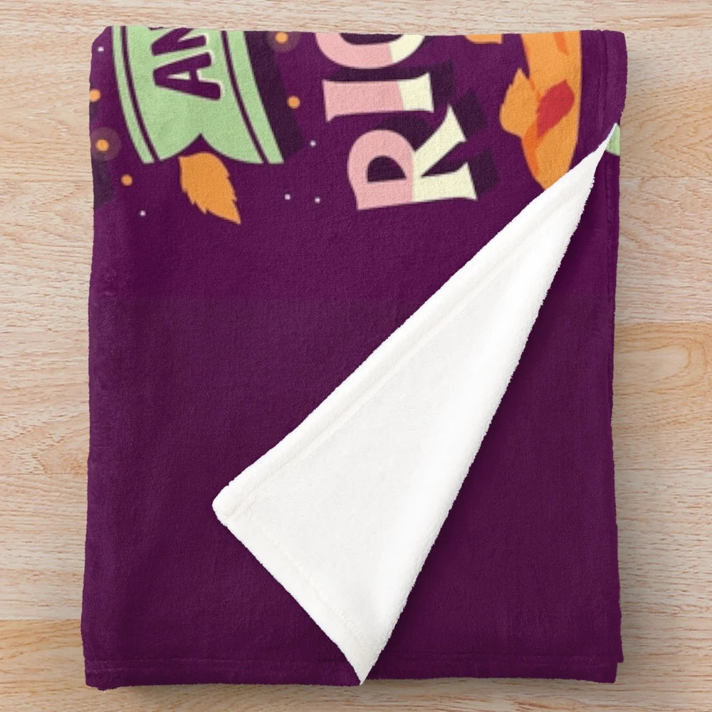Cozy "Right Thing" Plush Blanket with Festive Winter-Themed Typography