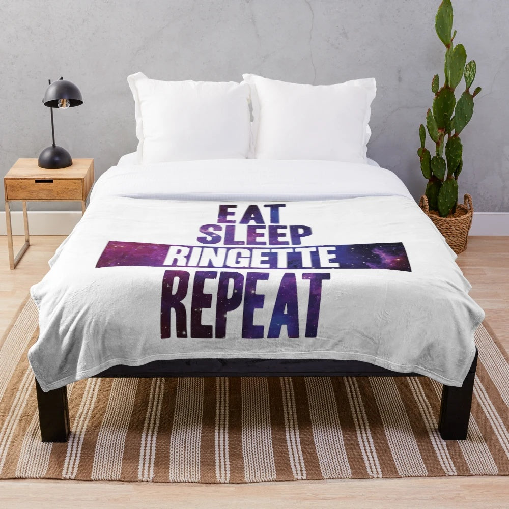 Cozy Ringette Plush Blanket with Repeat Design