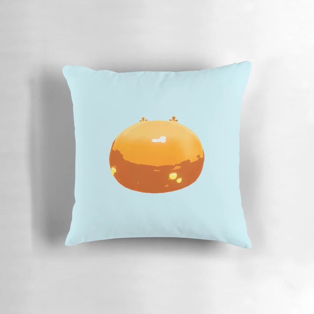 A soft, plush pillow featuring the iconic Gup character from the video game Risk of Rain 2.