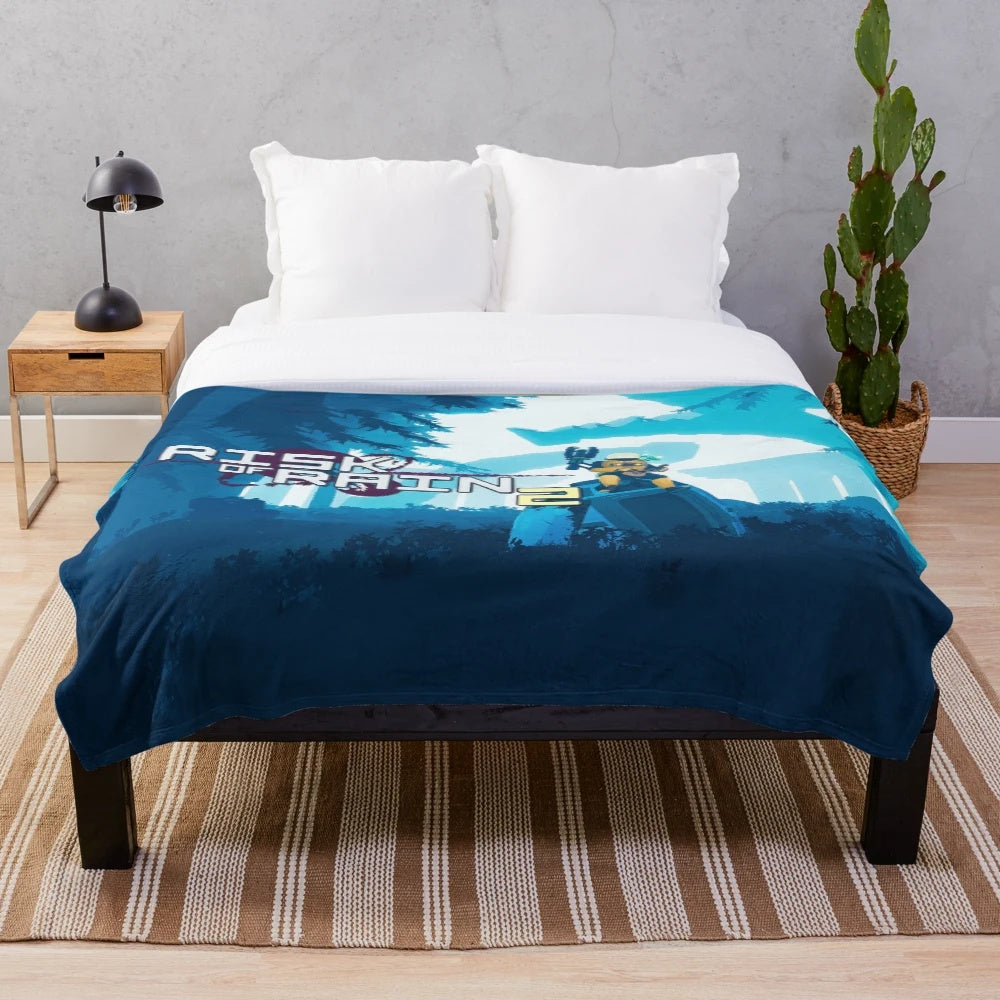Risk Plush Blanket featuring gaming and nature imagery