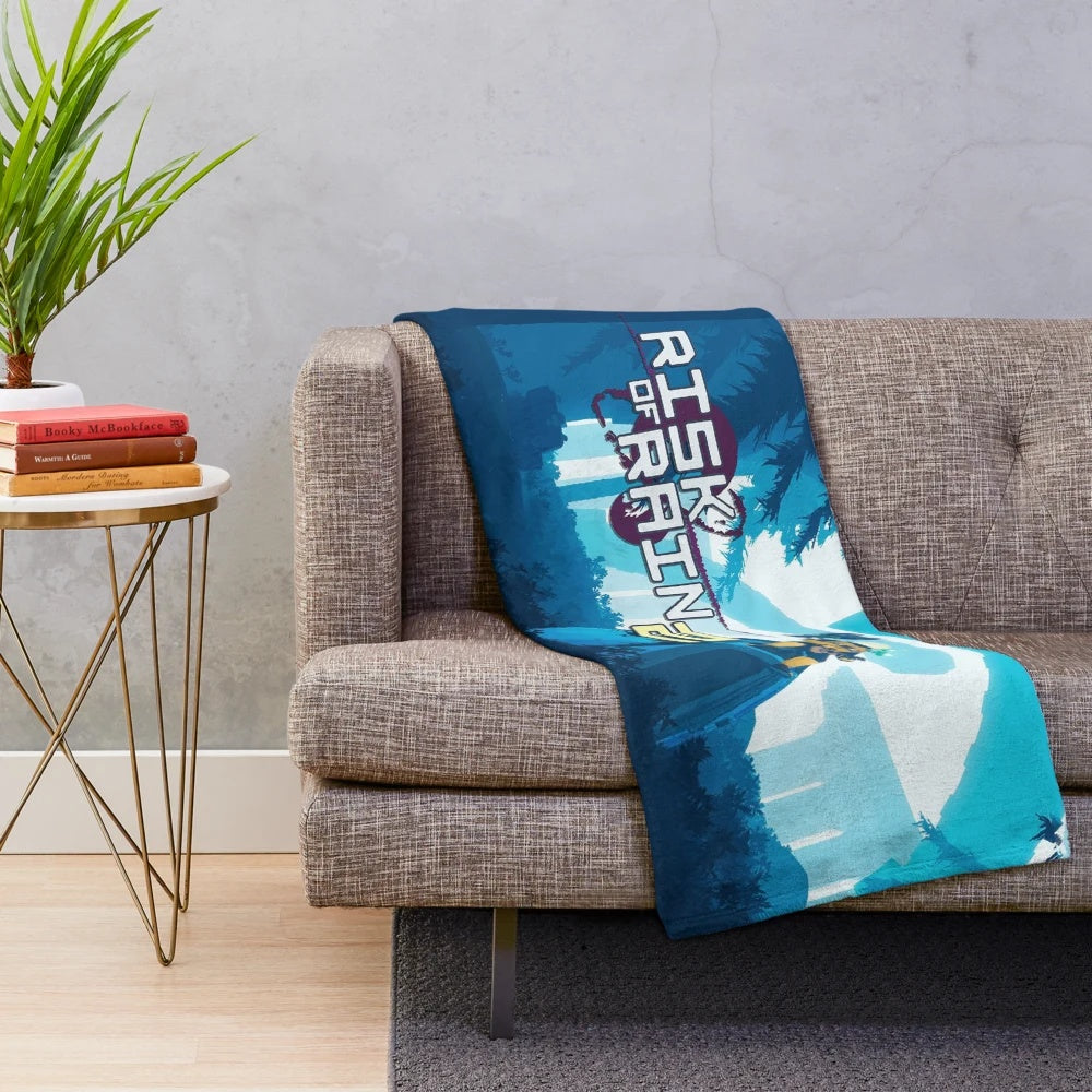 Risk Plush Blanket featuring gaming and nature imagery