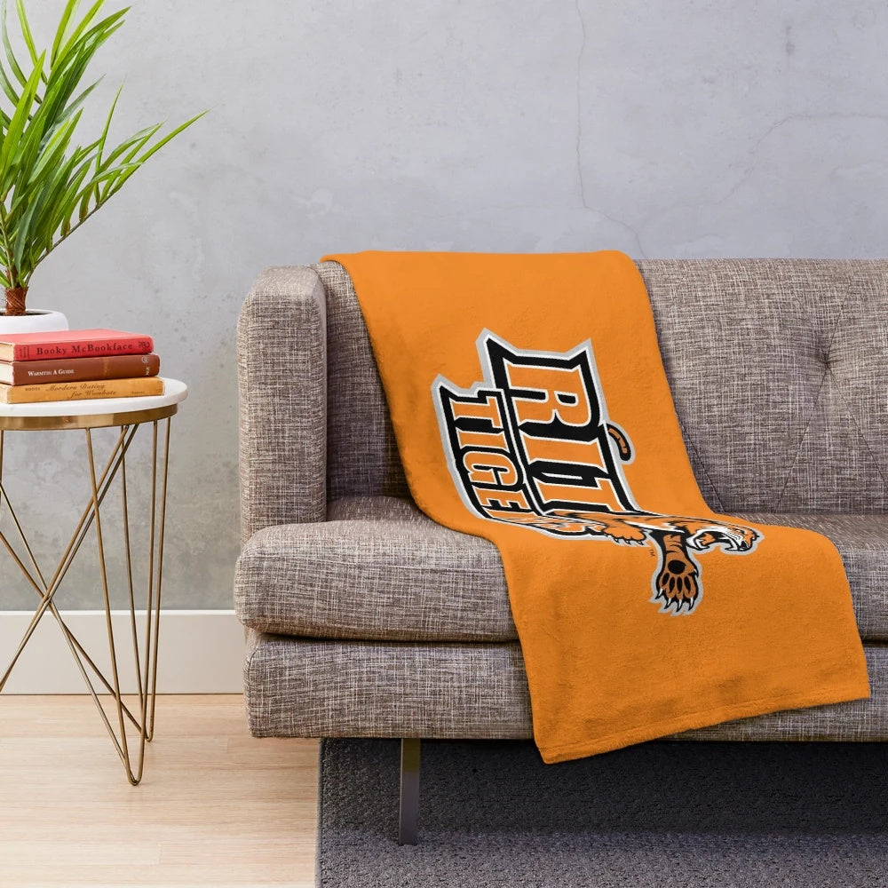 RIT Tigers logo on a soft, plush blanket